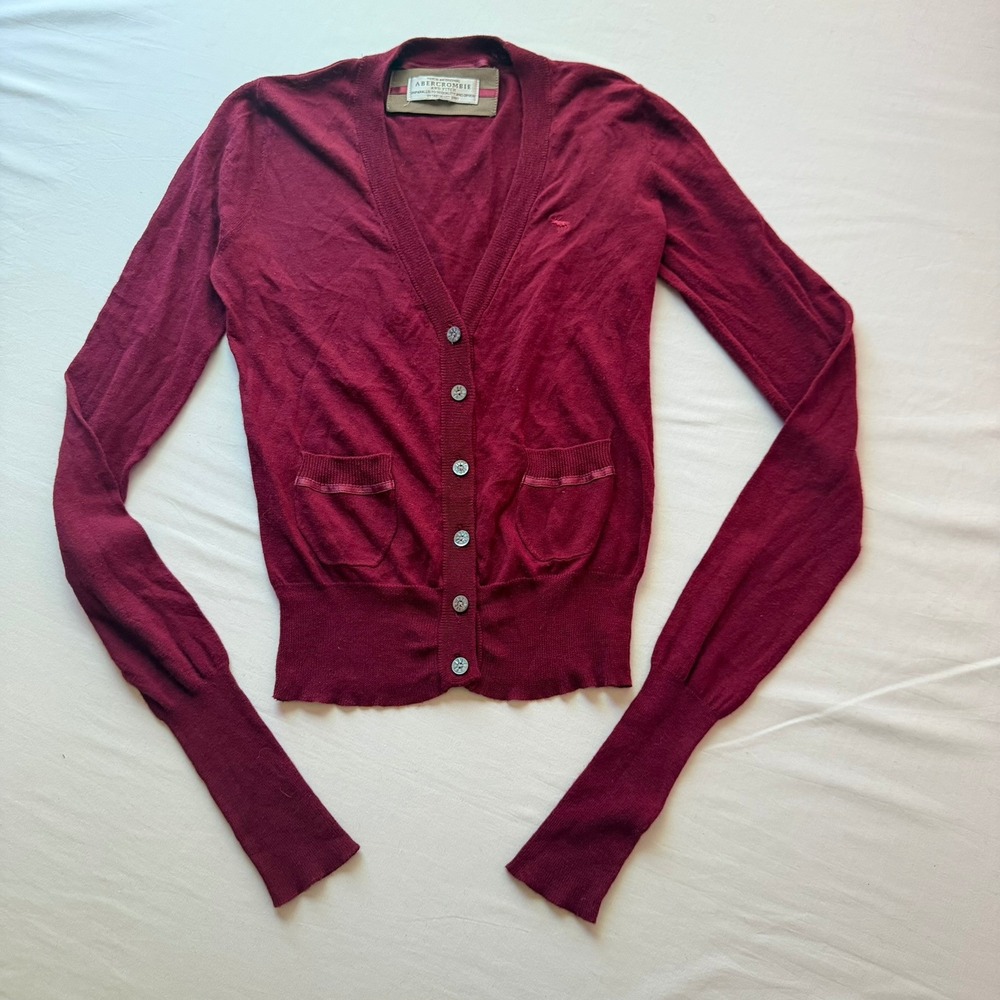 VTG Twilight-Core Abercrombie & Fitch Maroon Bella Swan Cardigan Sweater Y2K